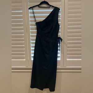 Anthropologie black one shoulder dress